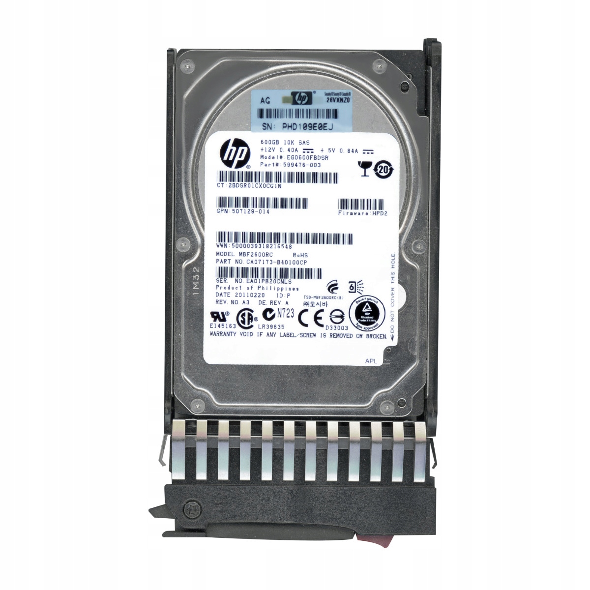 Hp EG0600FBDSR 600GB 10K 16MB SAS-2 2.5" 581311-001