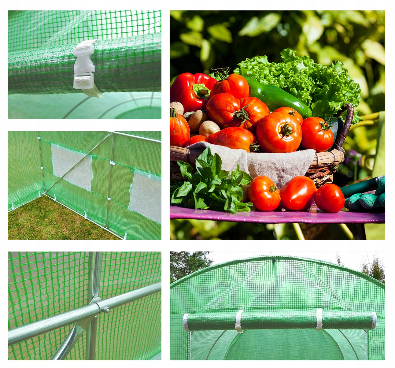 TUNEL FOLIOWY OGRODOWY (FOLIA+STELAŻ) 2x2x2m SZKLARNIA FOLIAK 4m2 Liczba okien 4