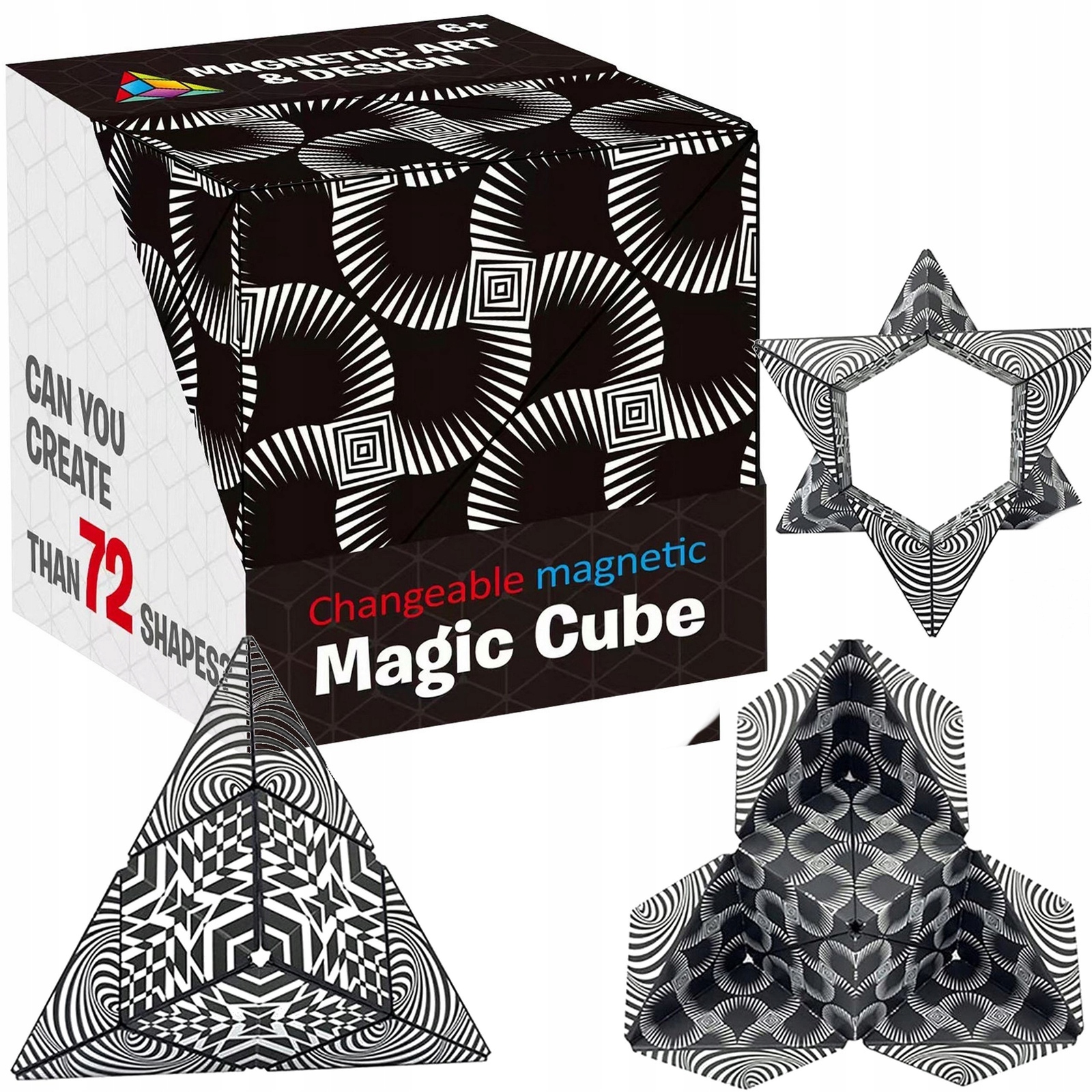MAGNETYCZNA KOSTKA MAGIC CUBE FIDGET ANTYSTRESOWY 70 MOŻLIWOŚCI MAGICZNA An