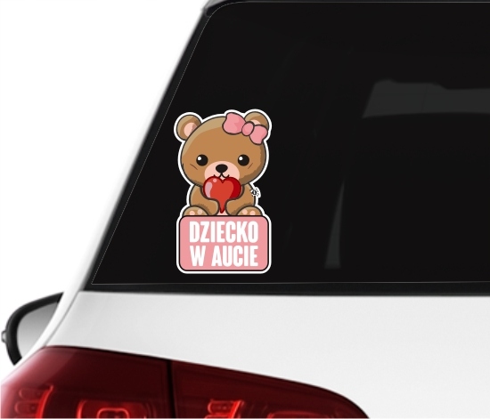 Naklejka na auto DZIECKO W AUCIE miś, misiek xl Producent Inny