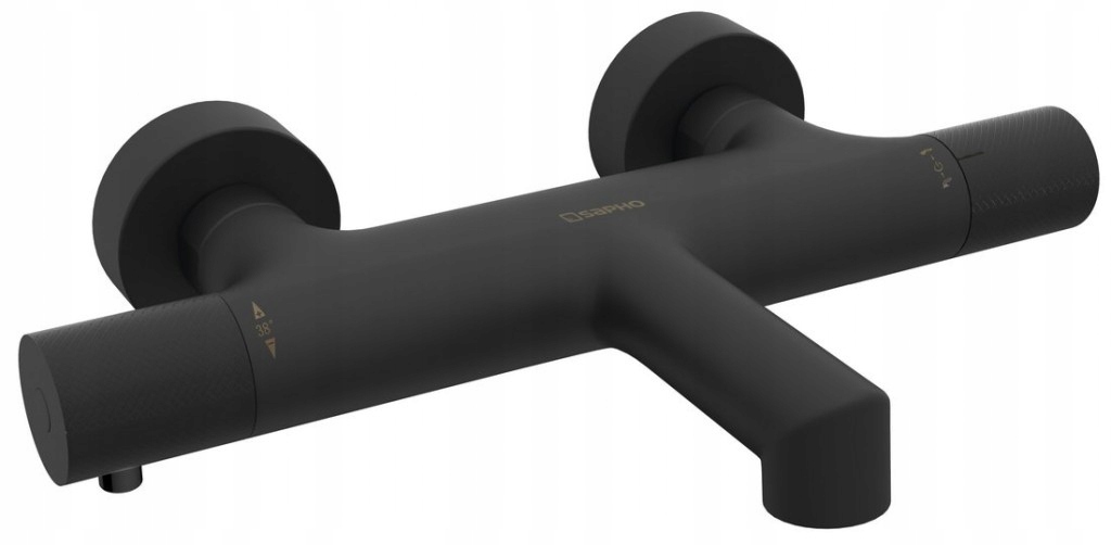 Solaris nástenná vaňová termostatická batéria, čierna mat (WD010B) /sm/