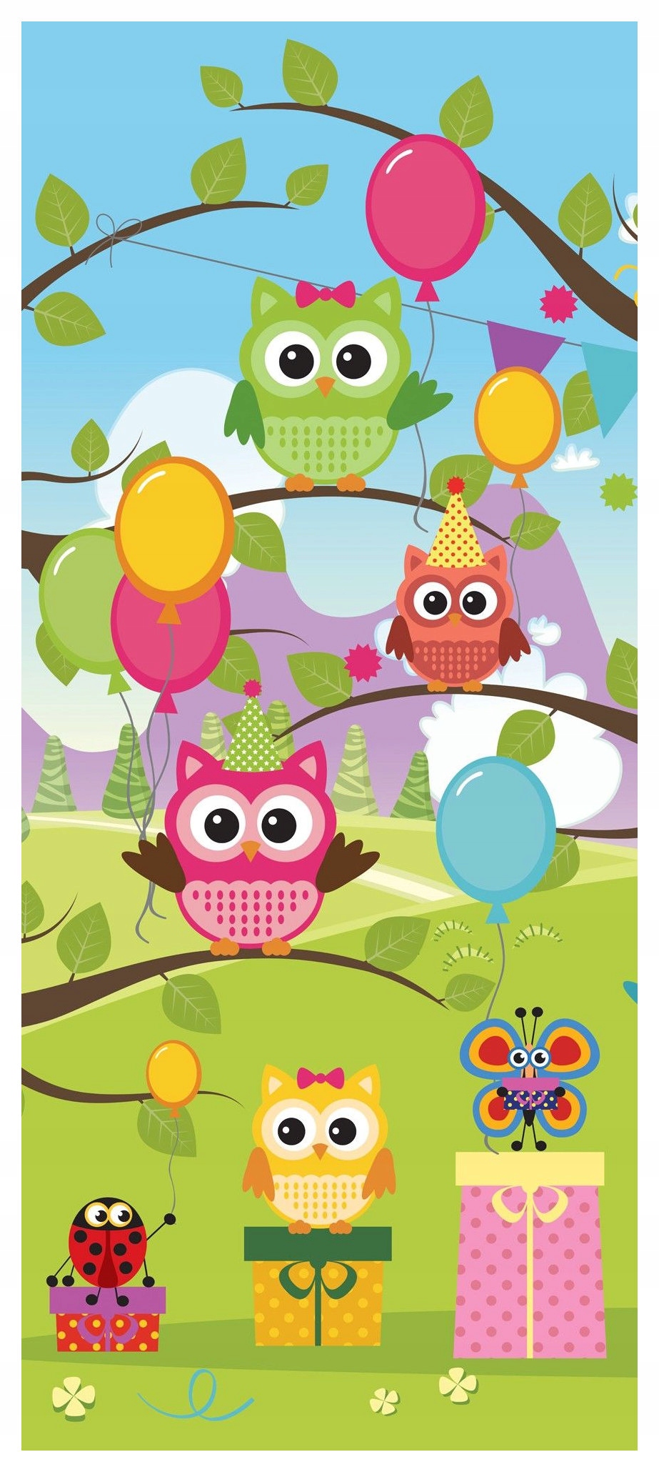 Samolepicí Samolepicí Fototapeta Sovy slaví v dětském pokoji 91x211