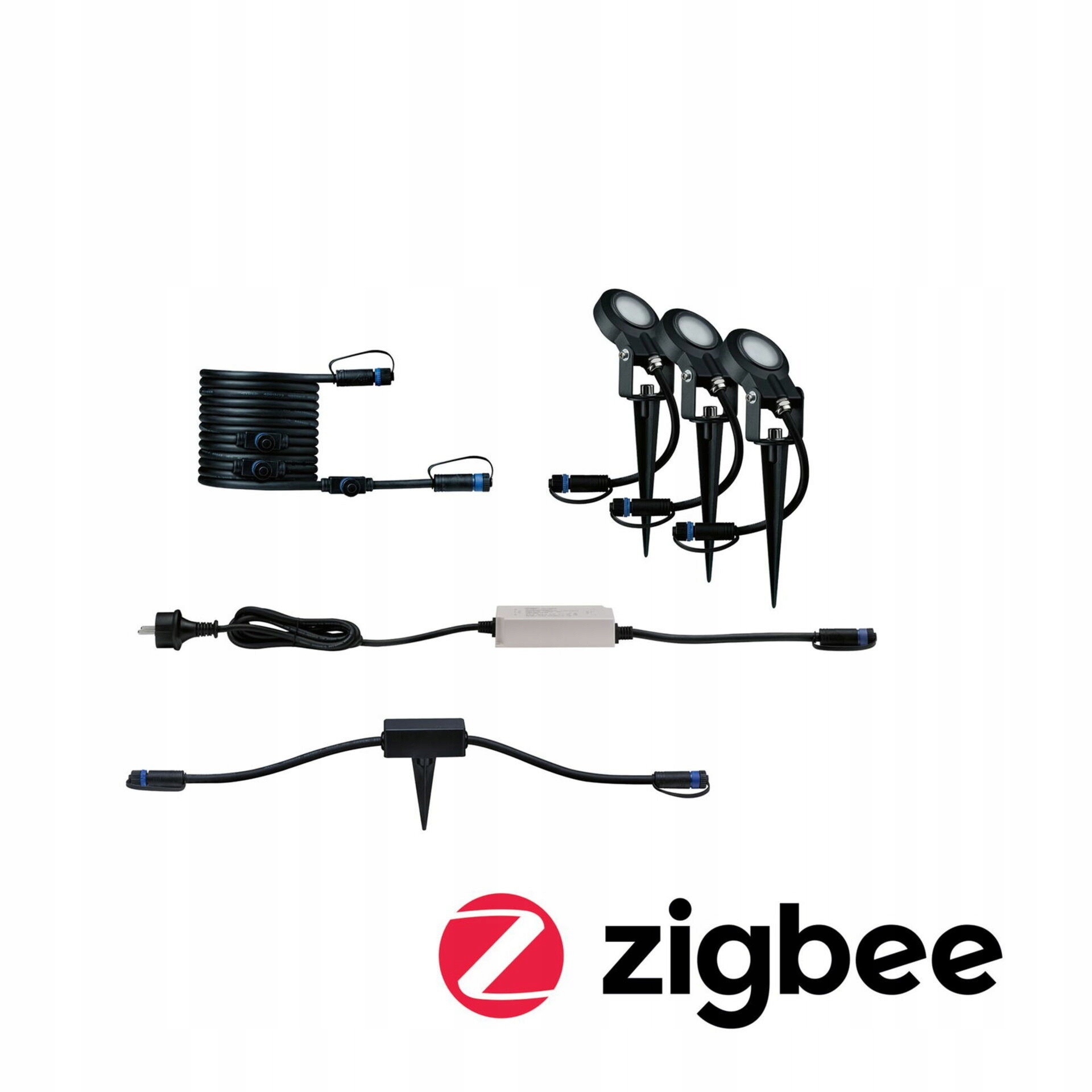 Paulmann Plug & Shine Zigbee set 3x Led bodové záhradné svetlo 3x6W IP67 an