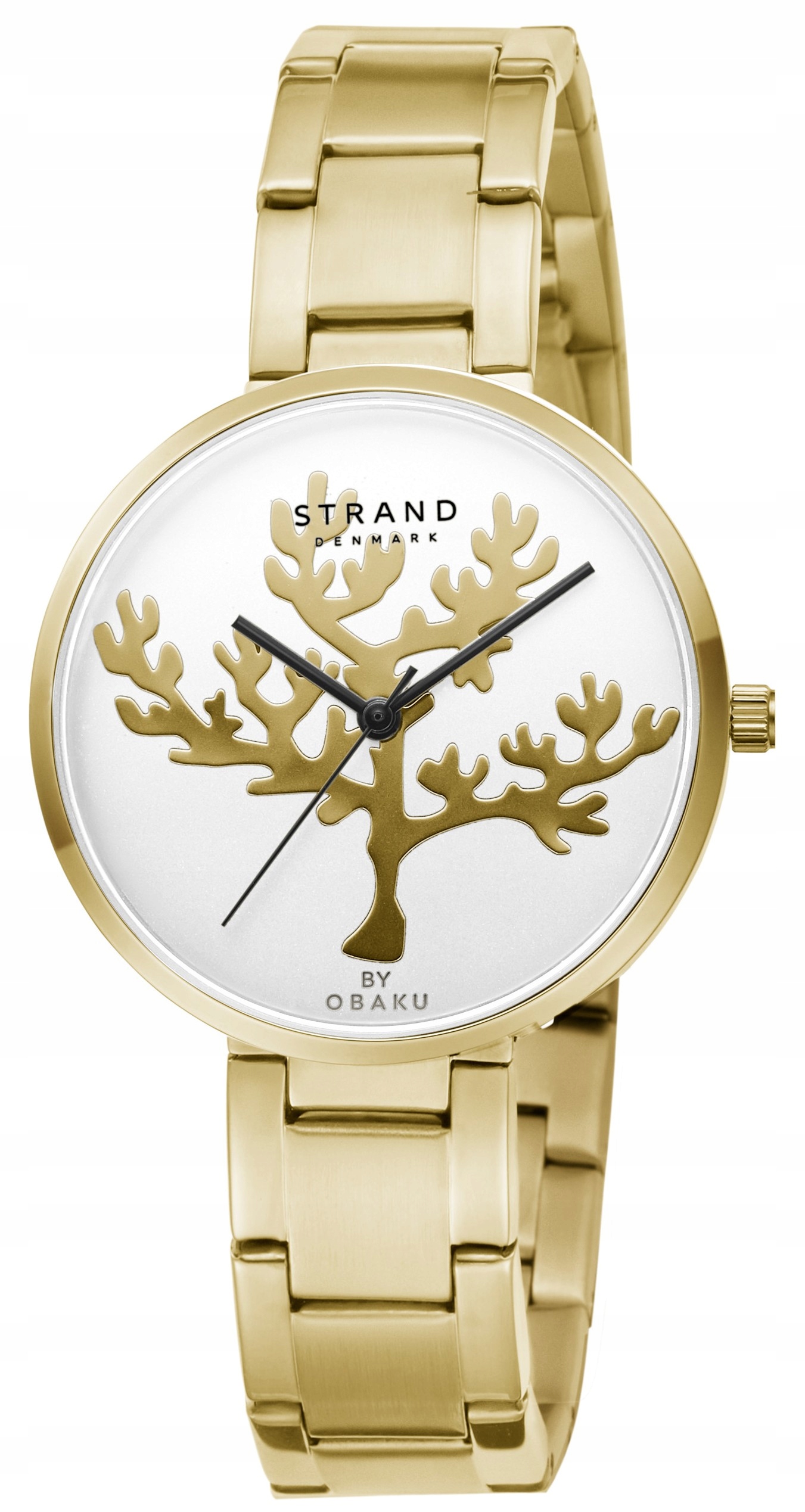 Nové Originální dámské hodinky Strand by Obaku S700LXGISG-DCR zlaté, krabička