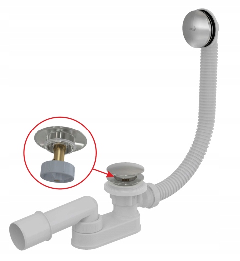 Sifón Do Vane Klik-klak Nízky Kov AlcaPLAST