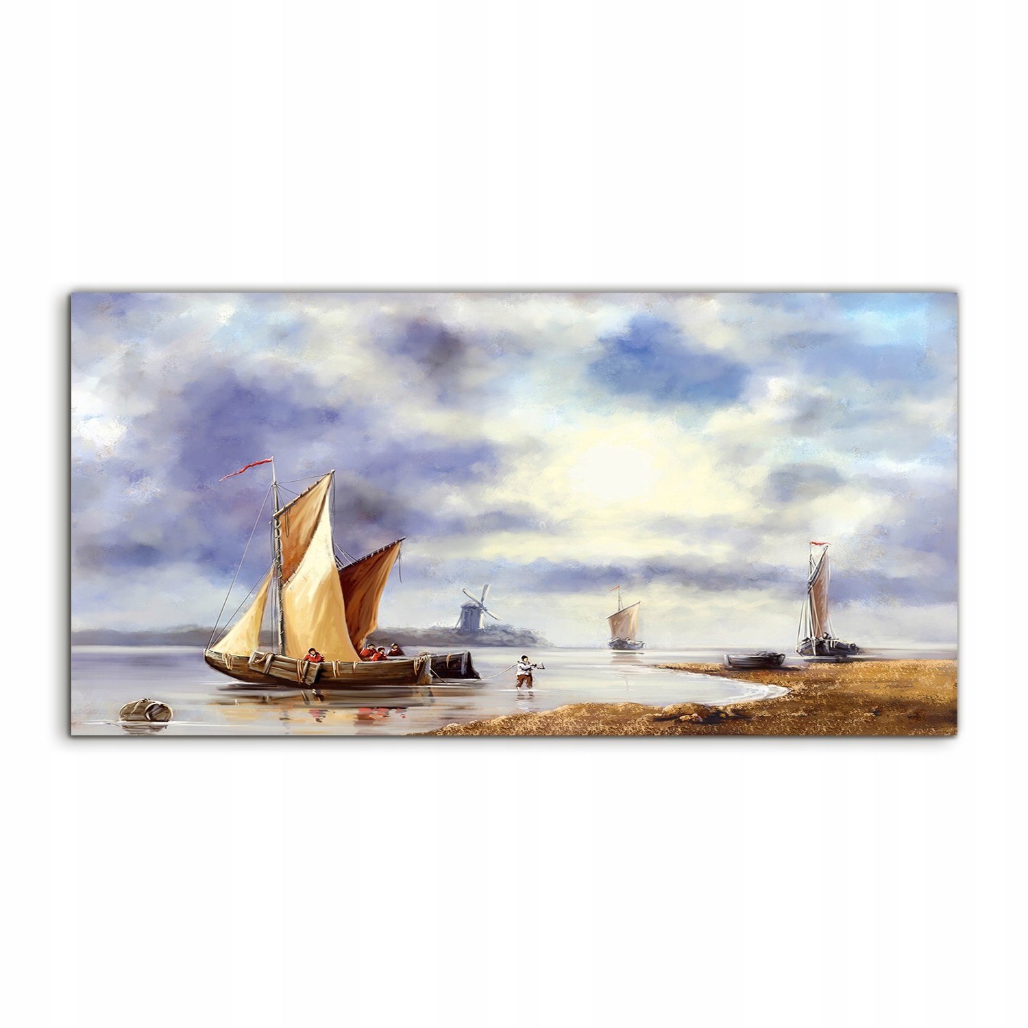 Fotoobraz 120x60 s grafikou More Krajina Rybár