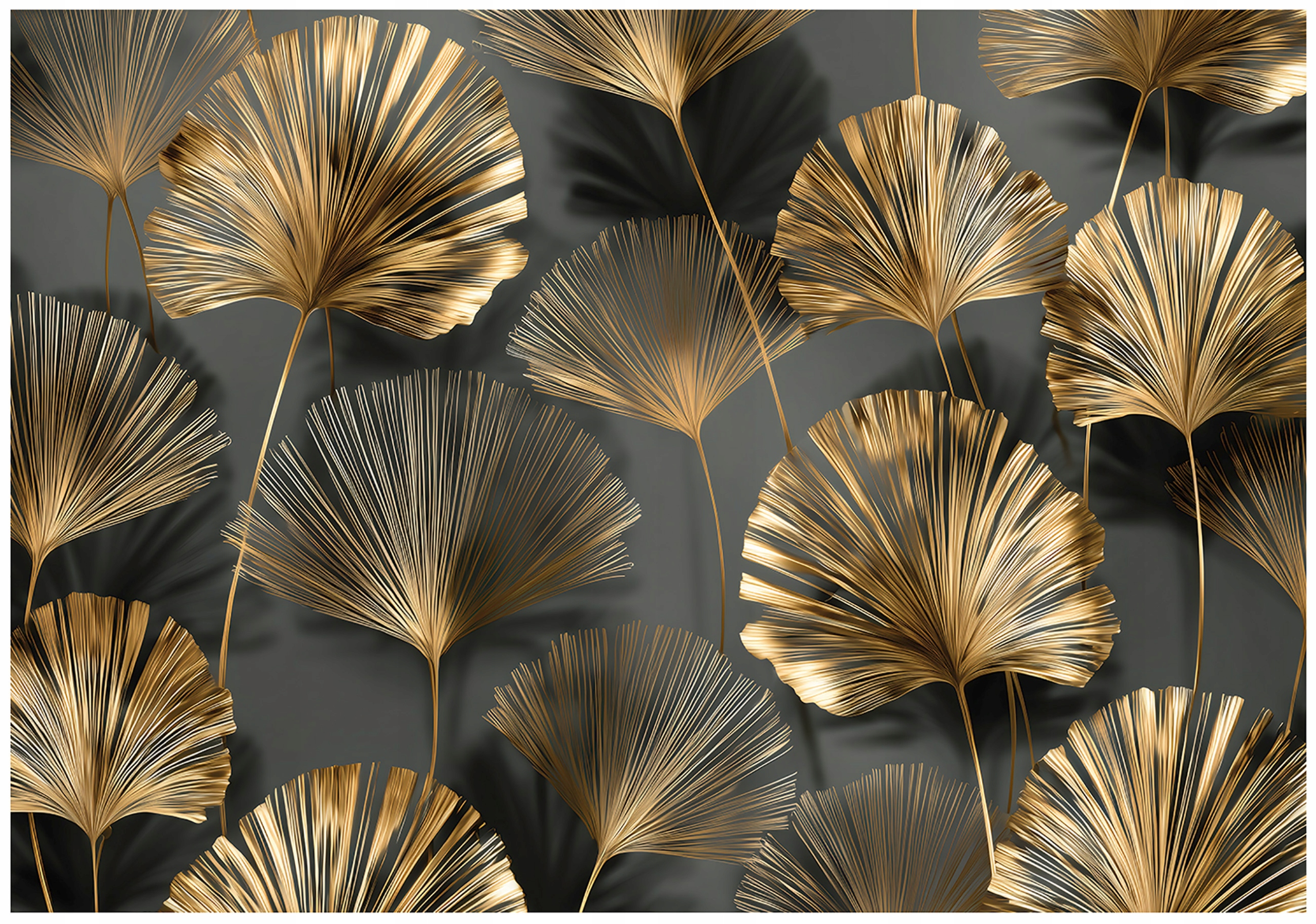 Fototapeta Listy Abstrakce Zlatá Šedá Moderní Glamour Boho 150x105