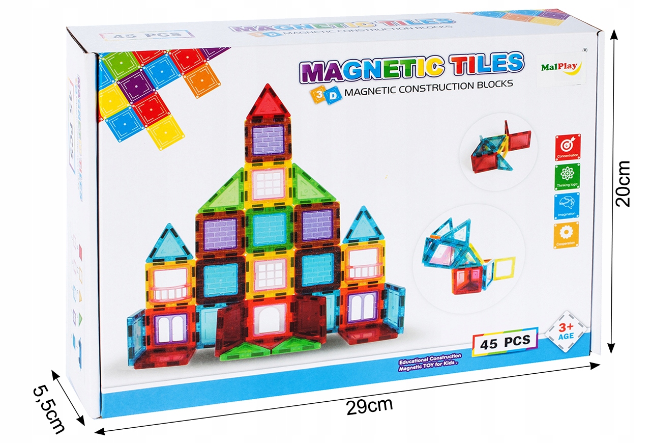 3D VZDĚLÁVACÍ MAGNETICKÉ BLOKY PUZZZ 45 dílků Hrdina žádný