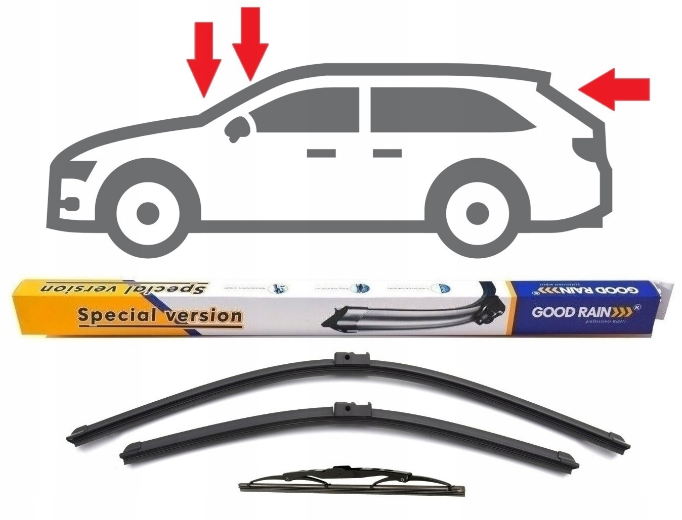 Wycieraczki Good Rain Płaskie Ford Focus C-max 2003-2007 Przód Tył