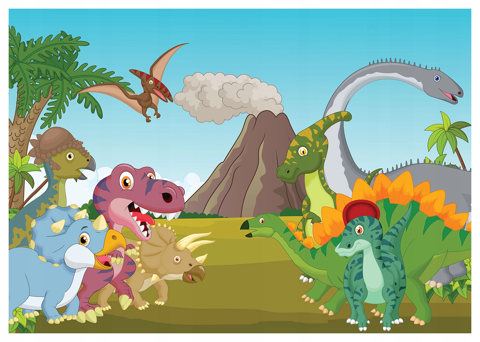 Vliesová fototapeta Dinosauři v džungli Jurský svět 520x318 lepidlo