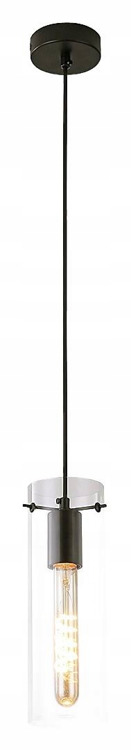 Závěsná lampa jednobodová černá skleněná tuba nad barový stůl Rabalux