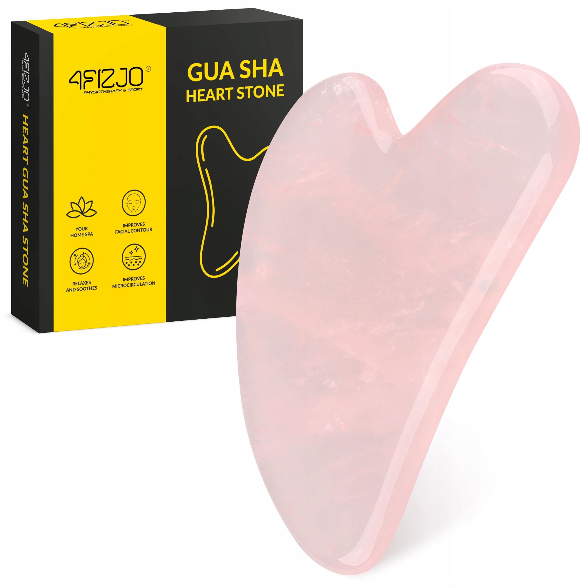Kámen gua sha 4fizjo destička pro masáž obličeje a krku