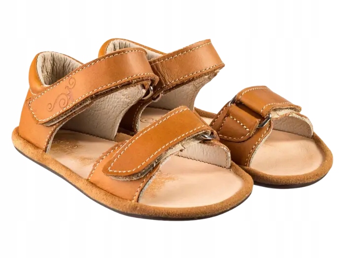 Sandały barefoot dla dzieci Magical Shoes Kiki Carmel Skórzane R.24