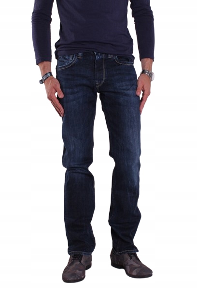 Pepe Jeans Modré Pánské Džíny Rovné S Oděrkami 30/34 Xqc