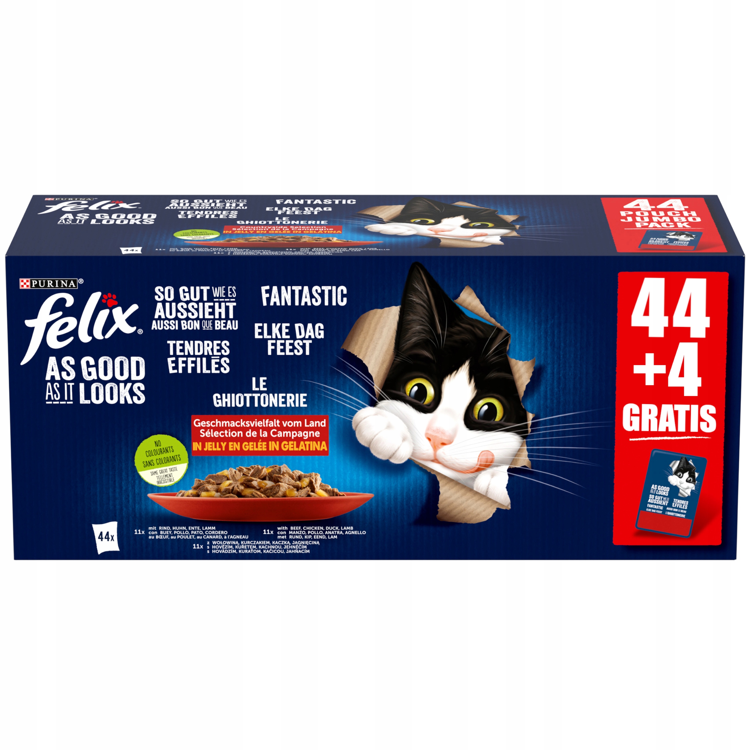 Felix Fantastic MIX Chutí V Želé Sáčky 48x85g (44+4 Bonus)