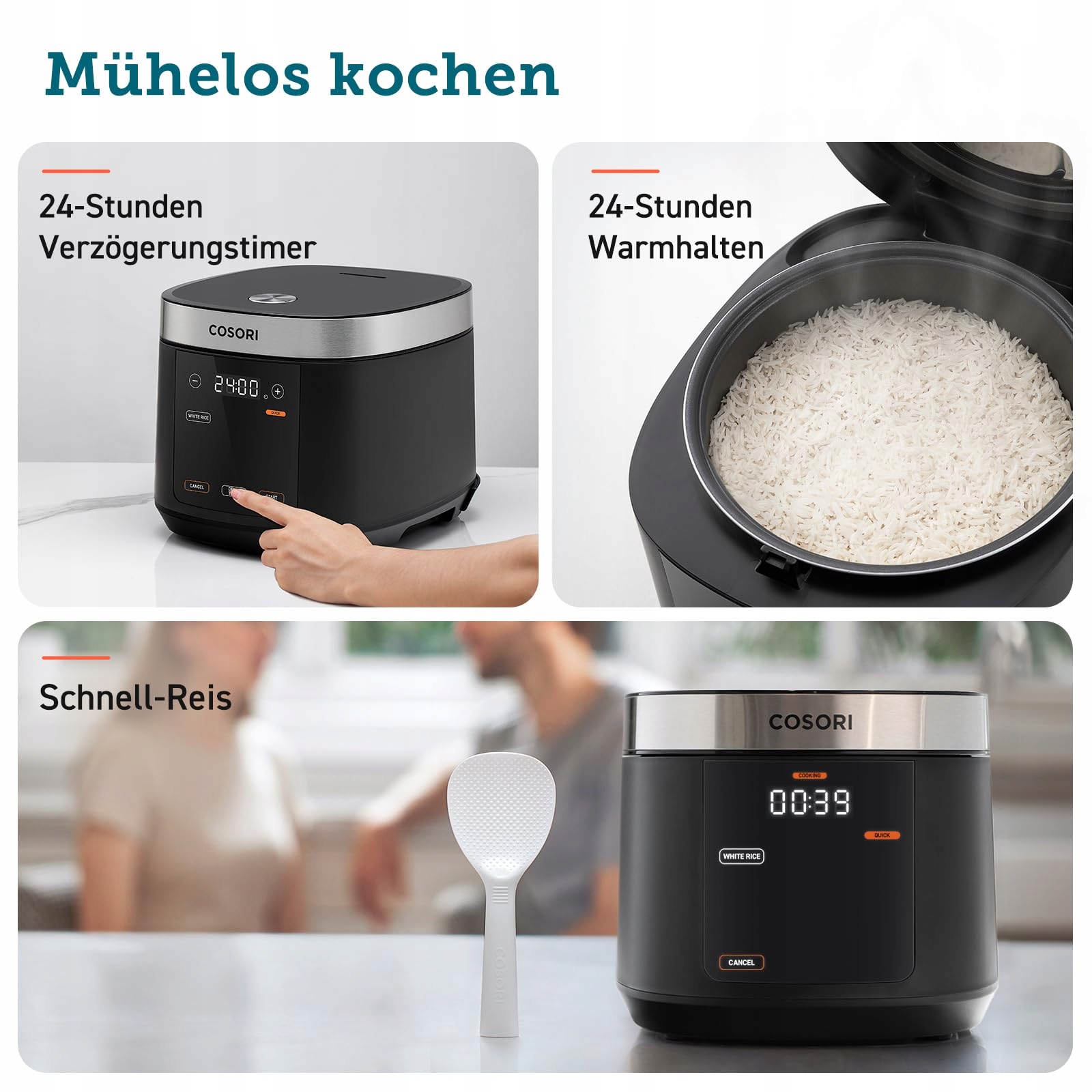COSORI Multicooker 5L 17 Programów Stalowy Wkład Timer Podgrzewanie — miniatura 6