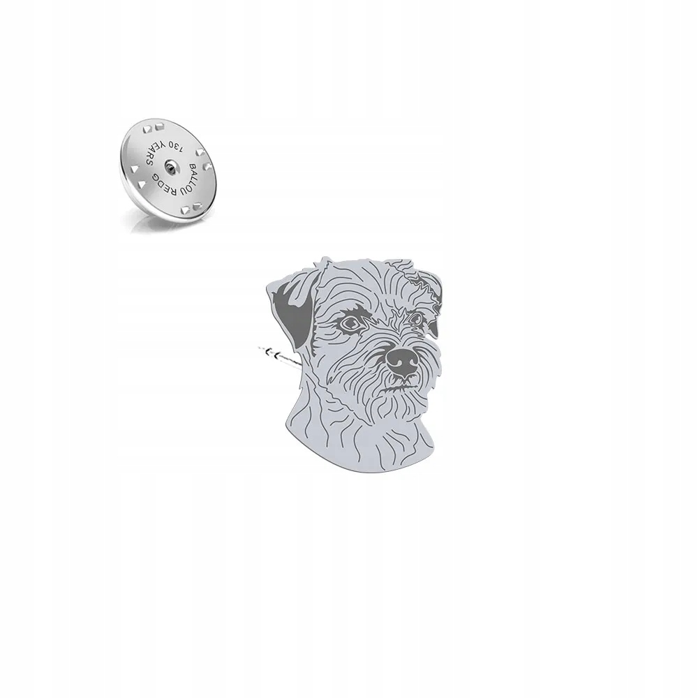 Odznak s border teriérem 925 Šperky Dárek Dedikace Bonus