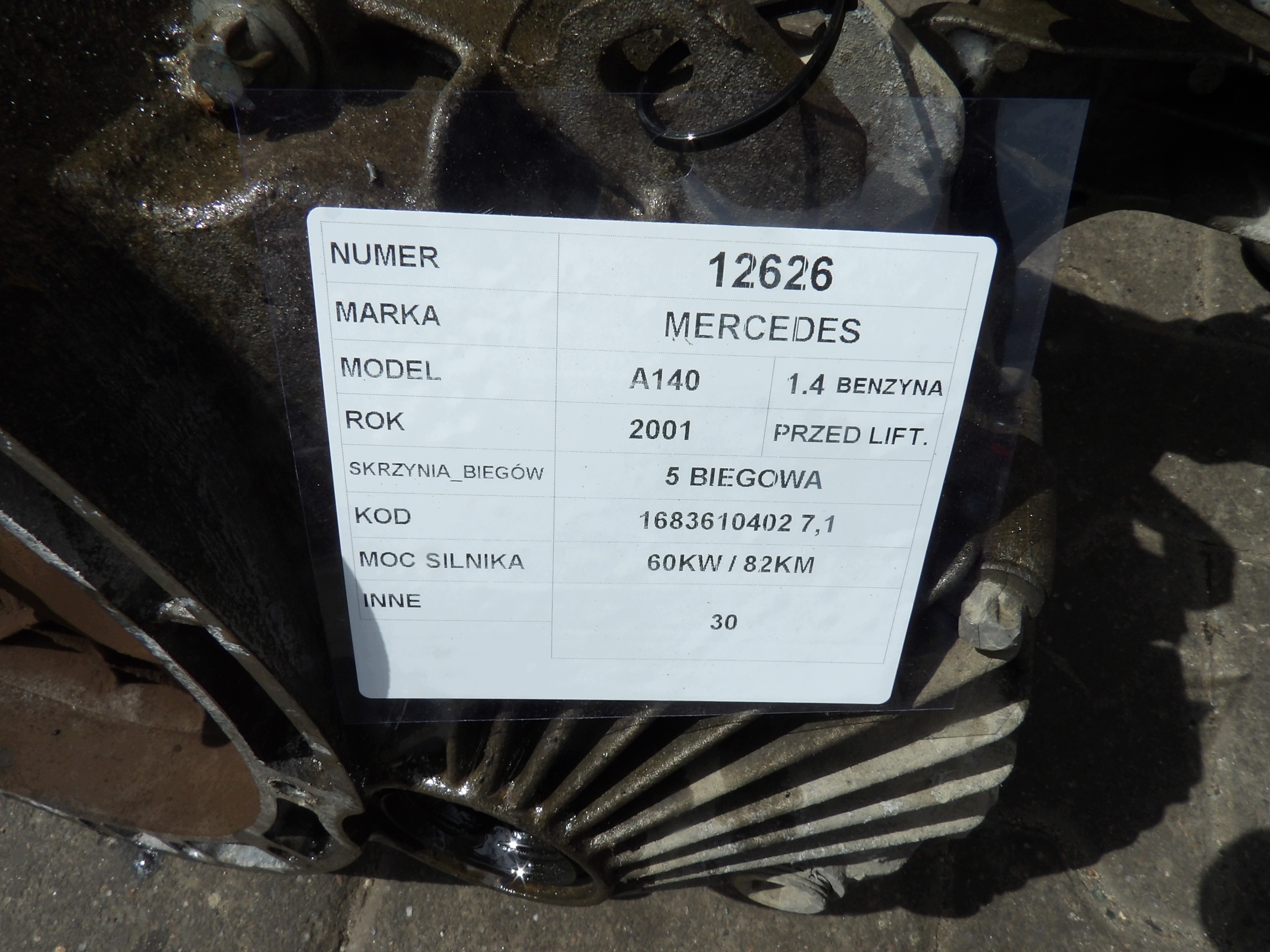 Mercedes A 140 1,4 - 82 km Getriebe