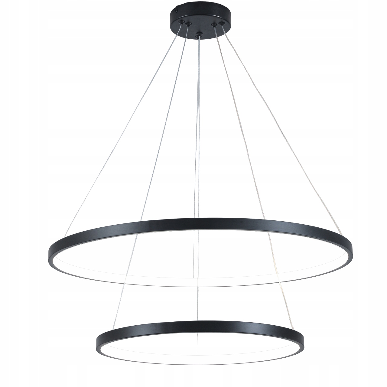 LAMPA WISZĄCA SUFITOWA ŻYRANDOL PLAFON LED 42W 4000K 60/40cm 2 RINGI