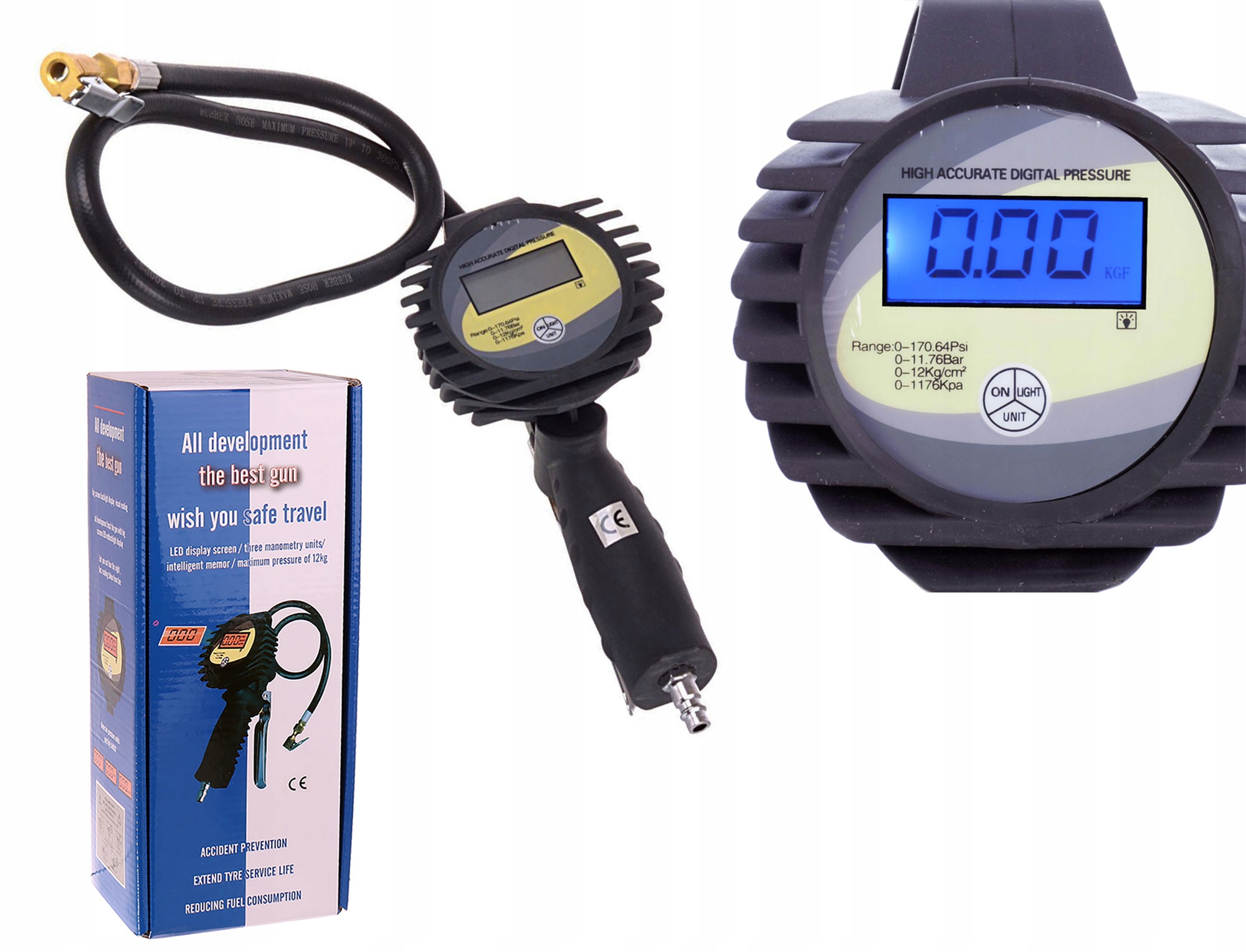 PISTOLET DO POMPOWANIA KOL CYFROWY AUTOMAT 3w1