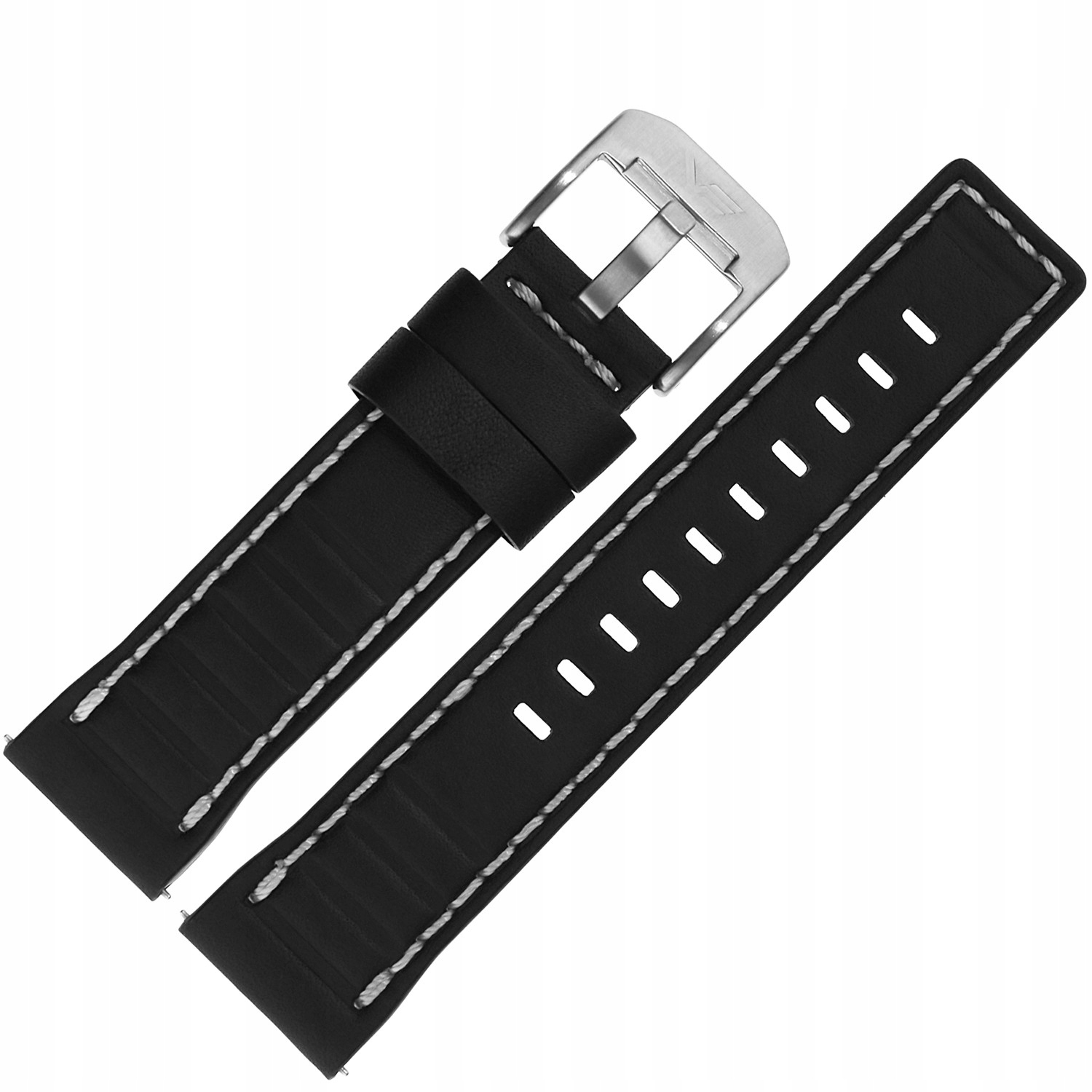 Pásek Systema Kůže (E725) černý s bílou p. ocelí.