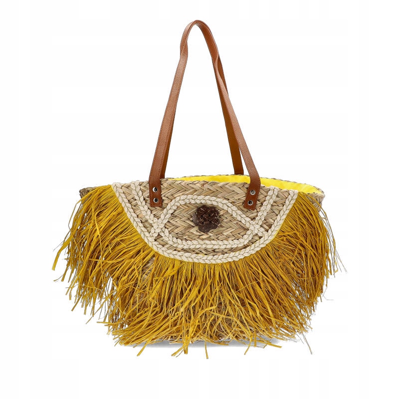 Žlutá dámská kabelka Sca'Viola Elegantní košík Boho