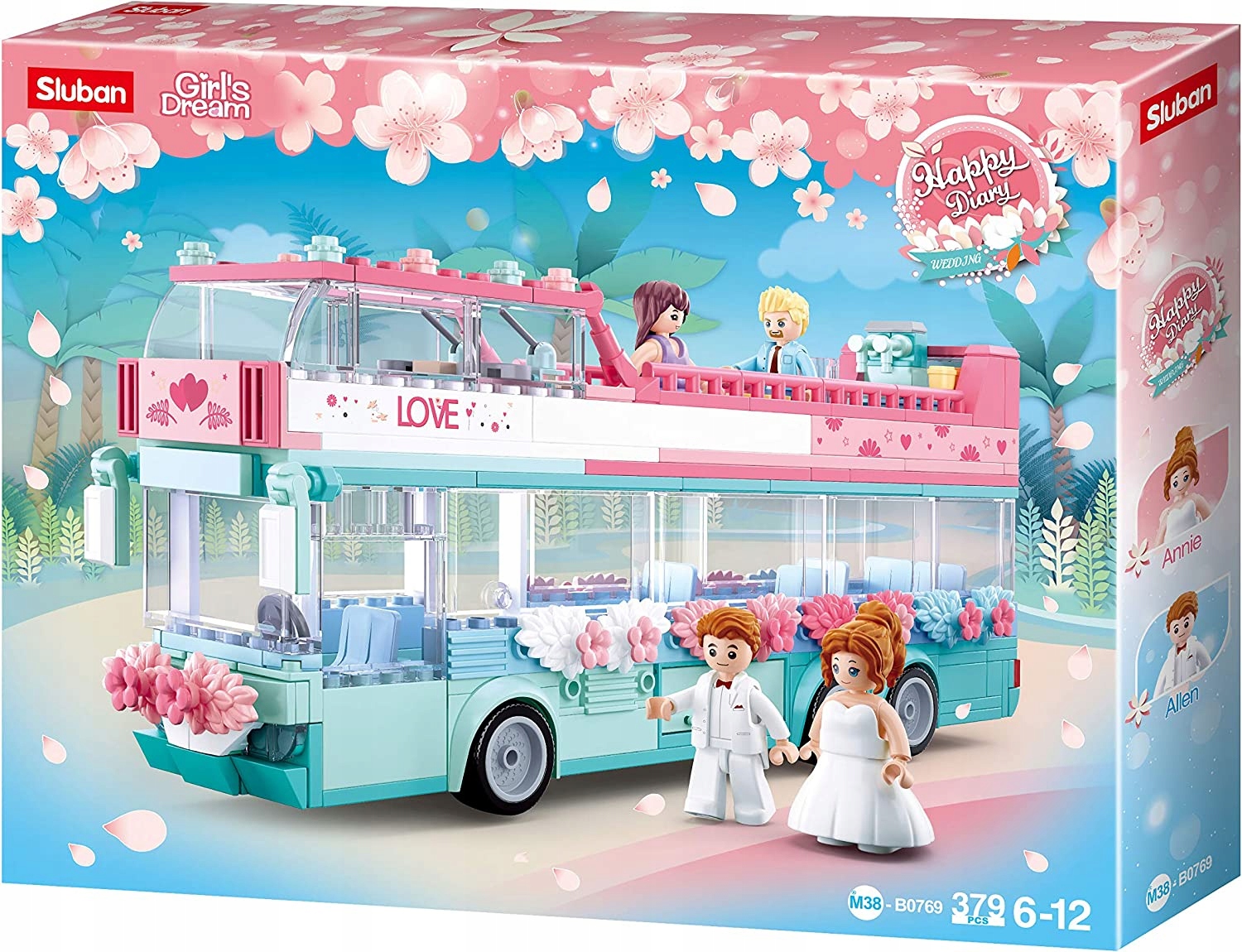 

Klocki Sluban Girls'dream Autobus Ślubny 379 el