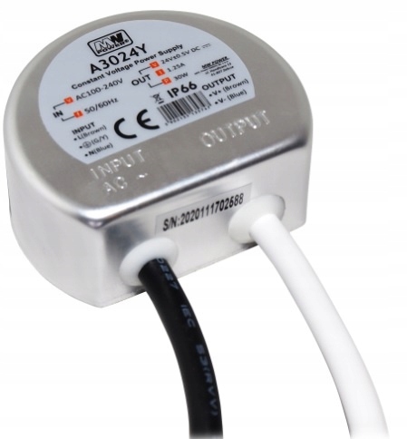 SOLIDNY zasilacz 24V 30W 1,25A do puszki dopuszkiwy TAŚM LED transformator
