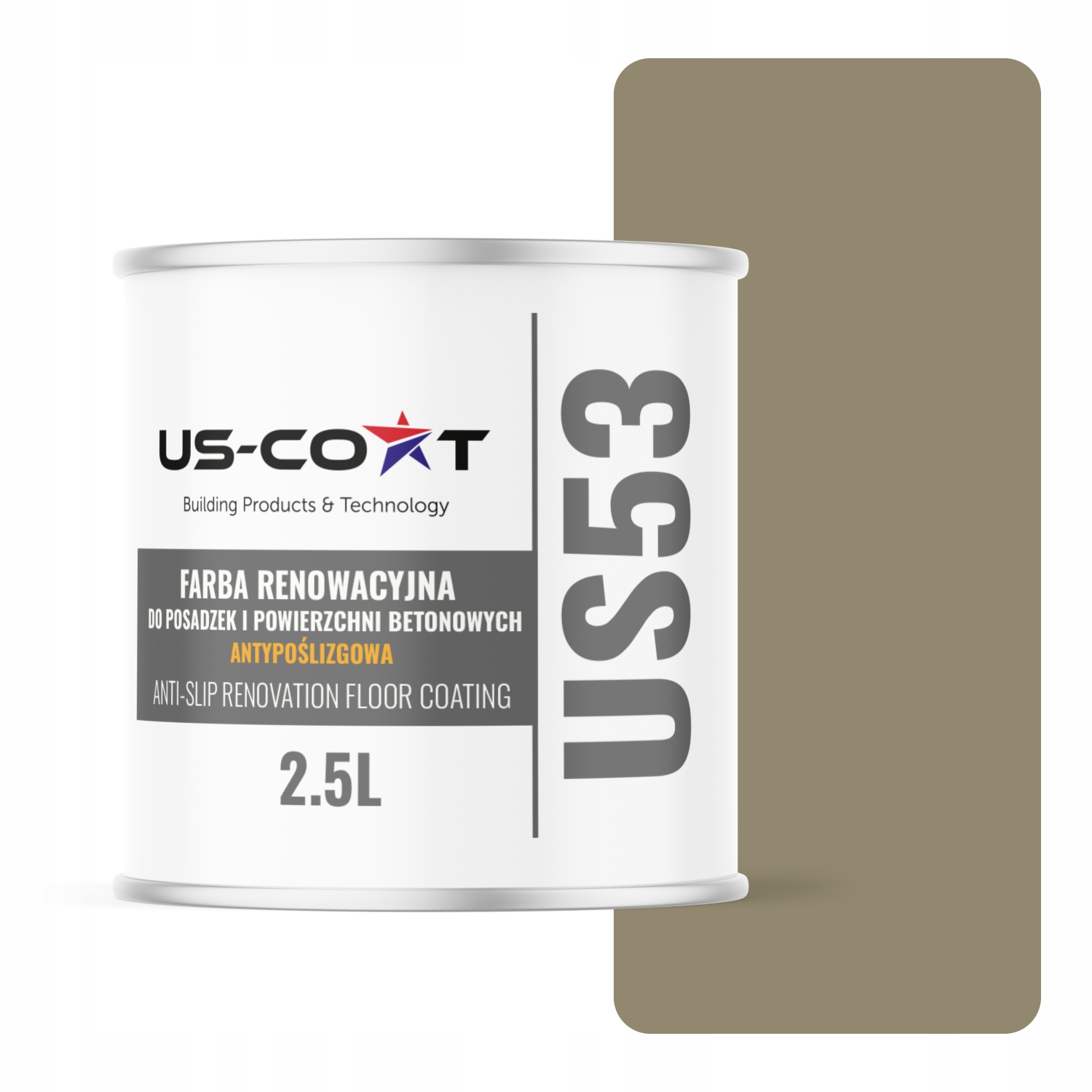 Barva Protiskluzová Uv Barva Na Podlahy Šedo-žlutá Ral 7034 2,5L