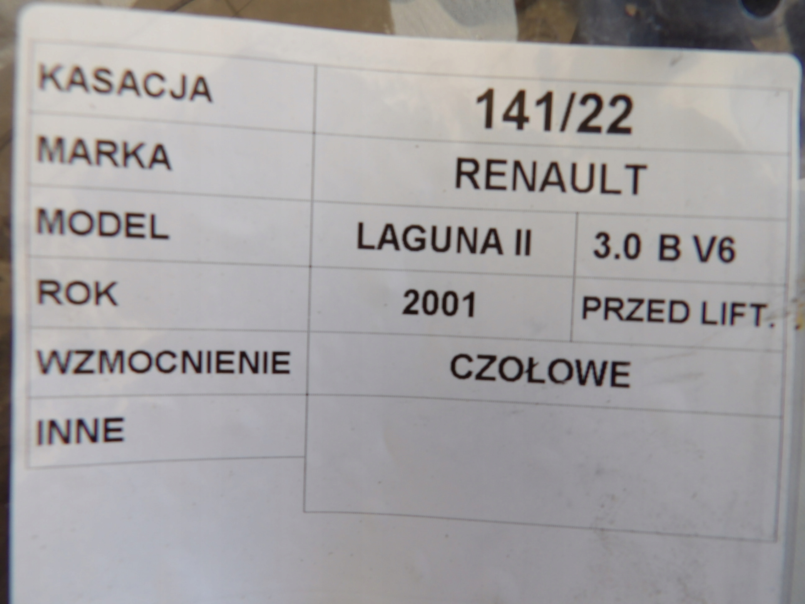 pillar iron Renault Laguna II 3,0B 417594K