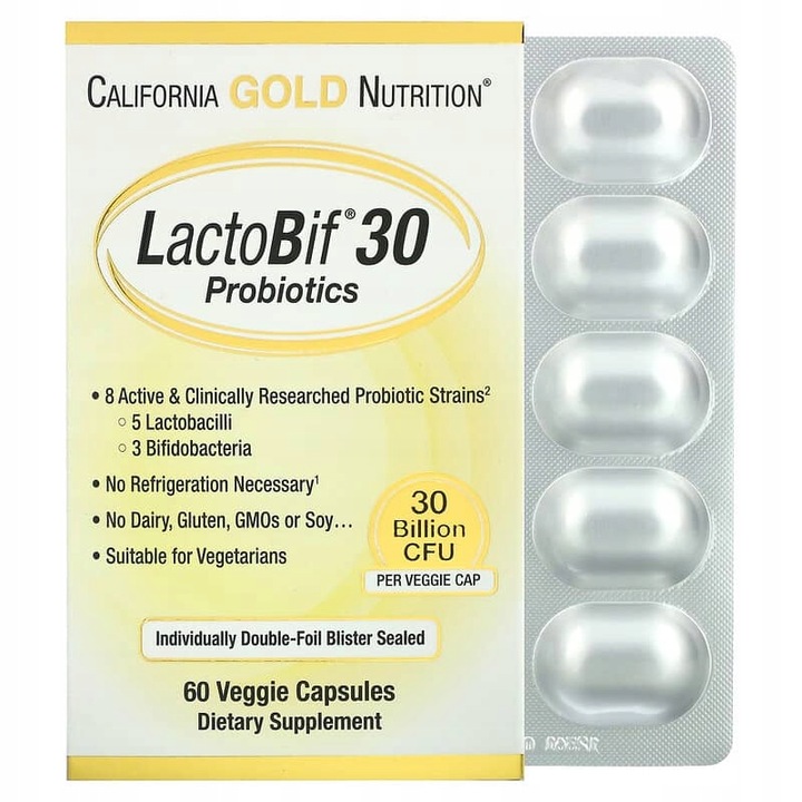 California Gold Probiotika Lactobif 30 mld 60 kyselinovzdorných kapslí