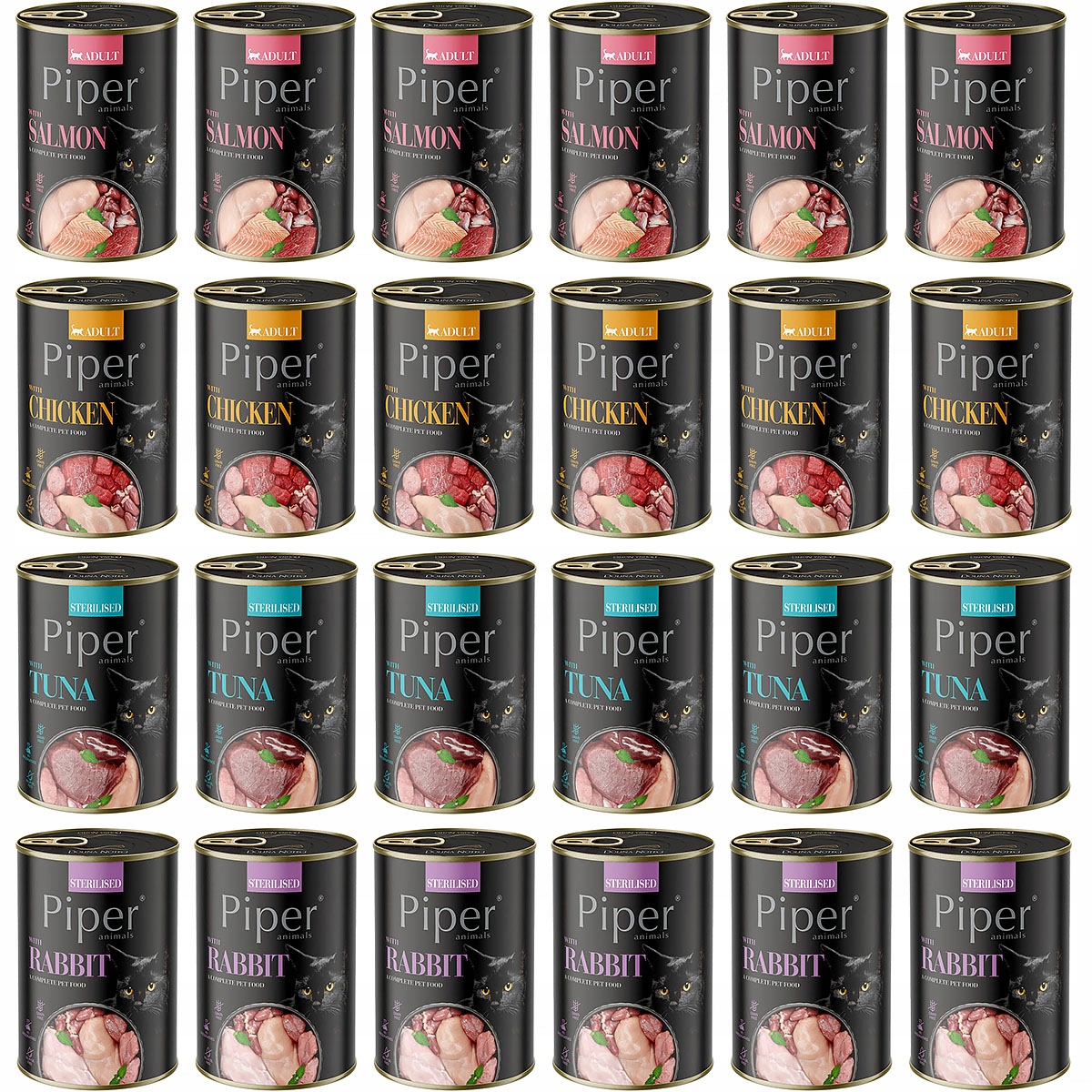 Piper Sterilised mokra karma dla kota po sterylizacji mix smaków 24 x 400 g
