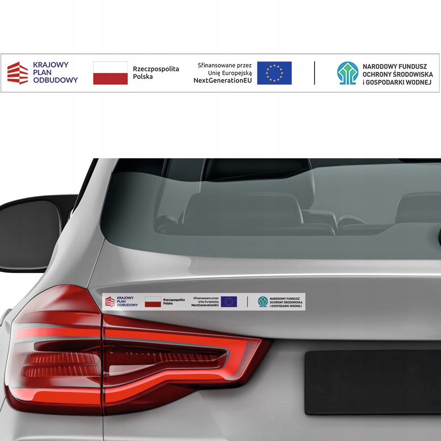 Naklejka na auto | Program NaszeAuto dofinansowanie KPO 232x20mm nowy wzór