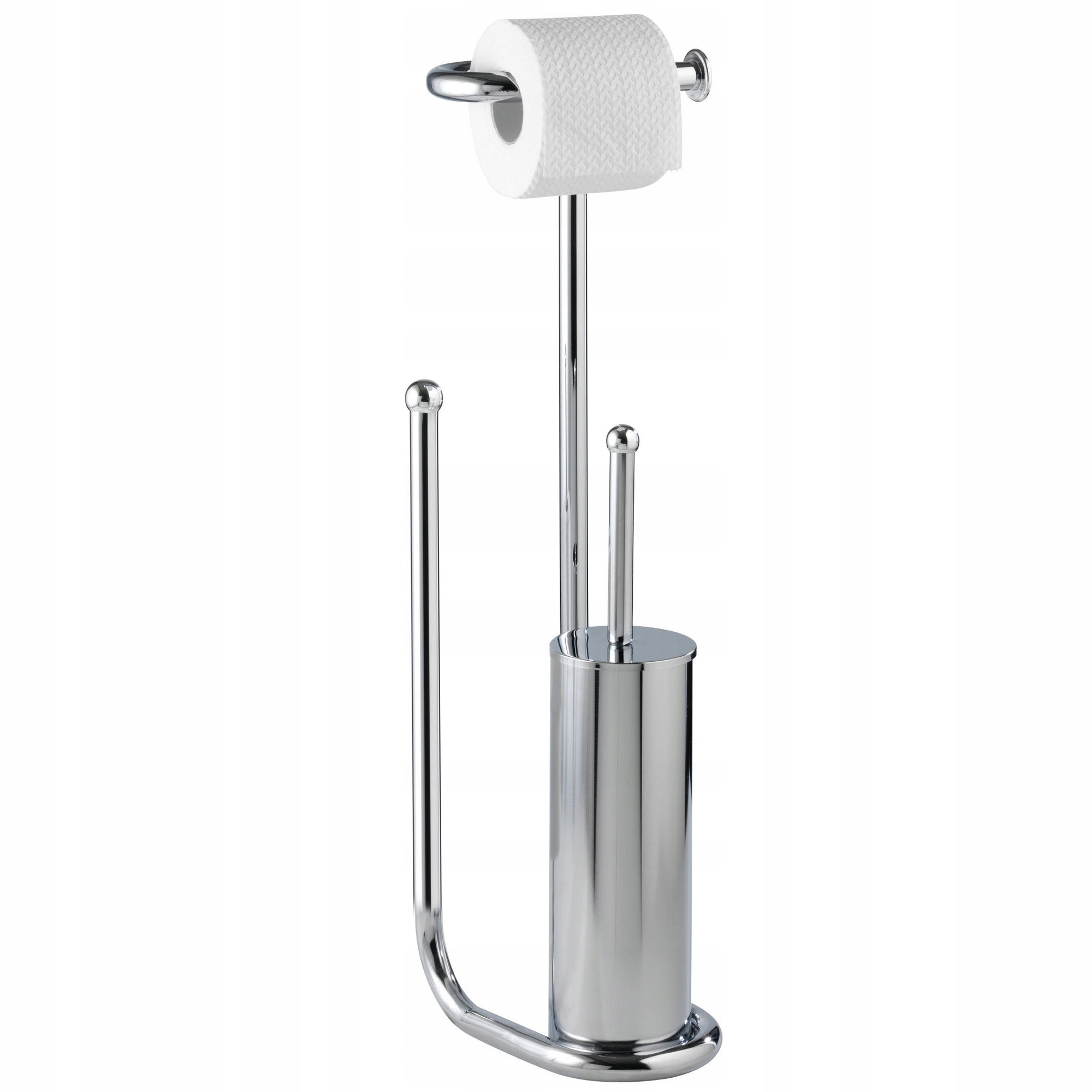 Stojan Na Toaletný Papier A Kefa, Chromovaná Oceľ, 62,5 X 23 X 20 CM