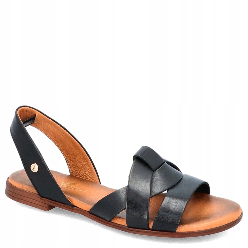 Módní kožené sandály Lemar 40185 Černé 38