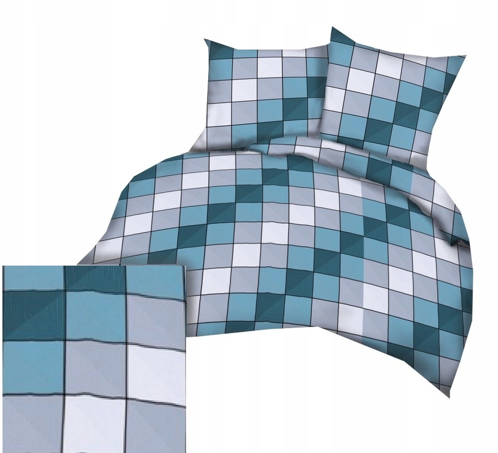 Sada Povlečení 160x200 2x70x80, 100% Bavlna, 140 g/m2, vzor: Mřížka 3D T