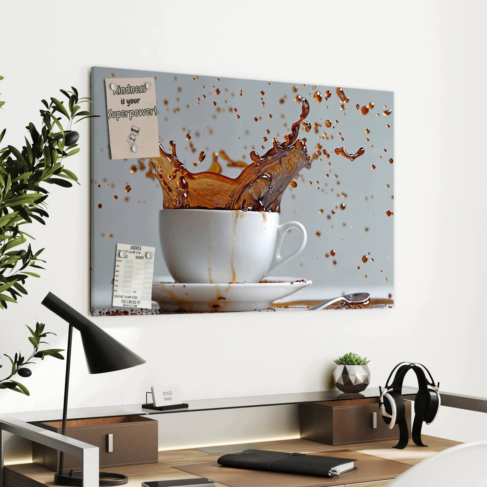 Magnetická tabule Exploze kávy 90 × 60 cm