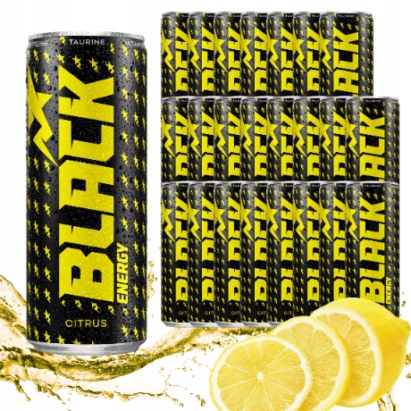 Black Citrus Flavour energetický nápoj energy drink plechovka kauce 24x250 ml