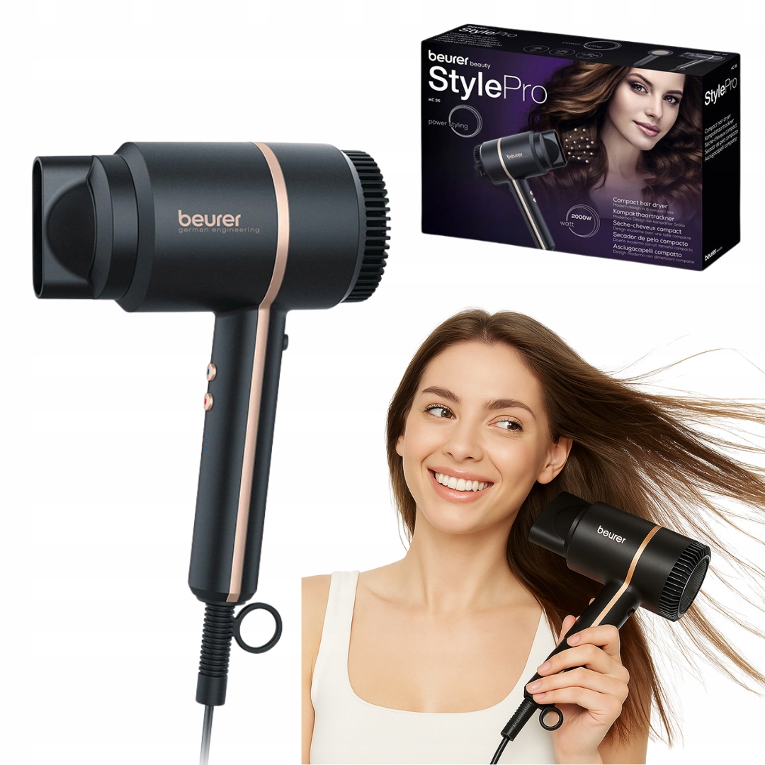 Vysoušeč vlasů Beurer HC35 Black 3 stupně proudění vzduchu a teploty ionty