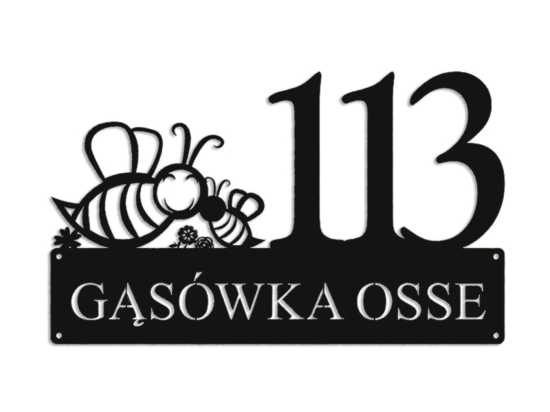 Číslo Na Dom 48 cm Tabuľa Adresa Oceľ 2 mm Gąsówka Osse