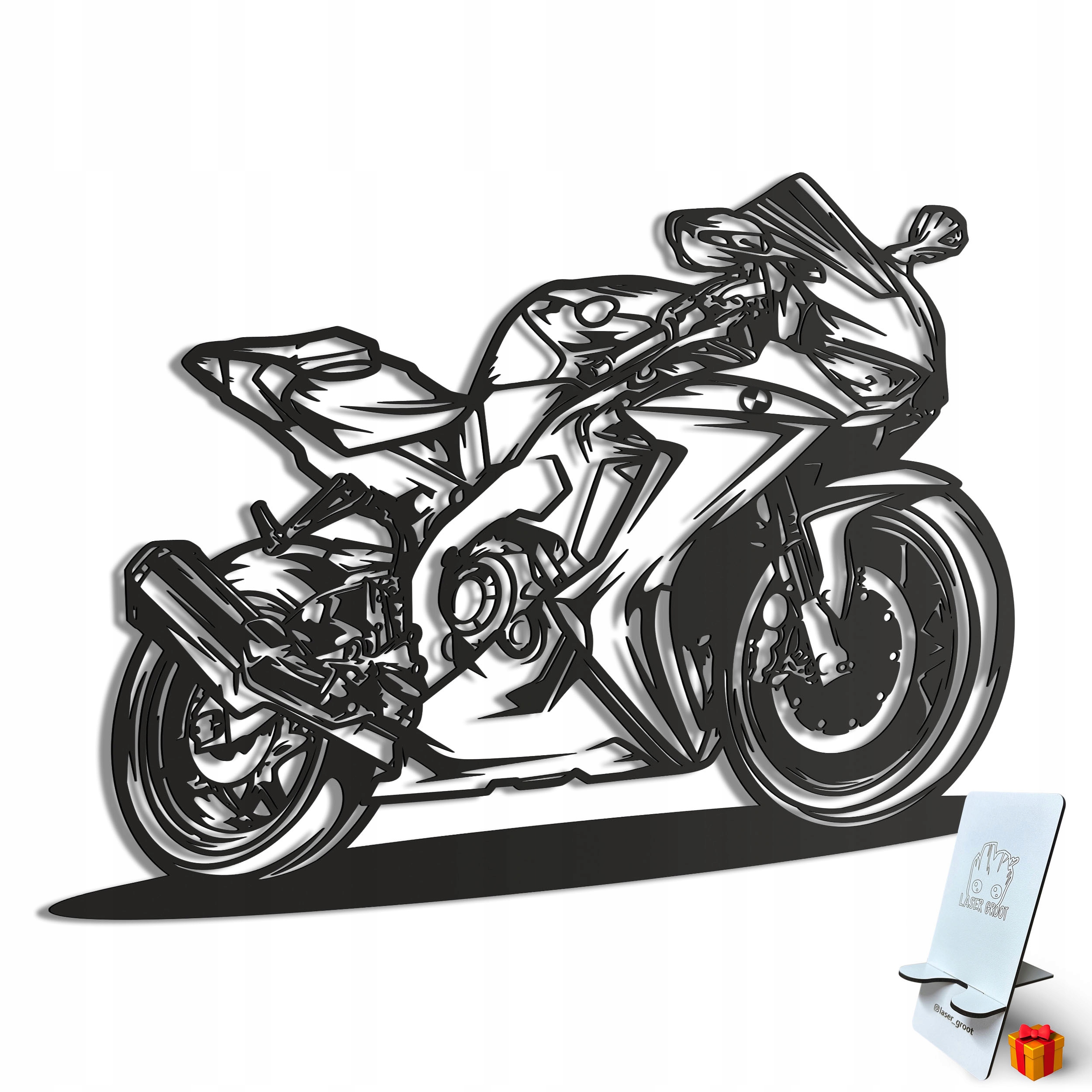 Dřevěný 3D obraz Moto Bmw 1000rr Nástěnná Dekorace Dárek XL