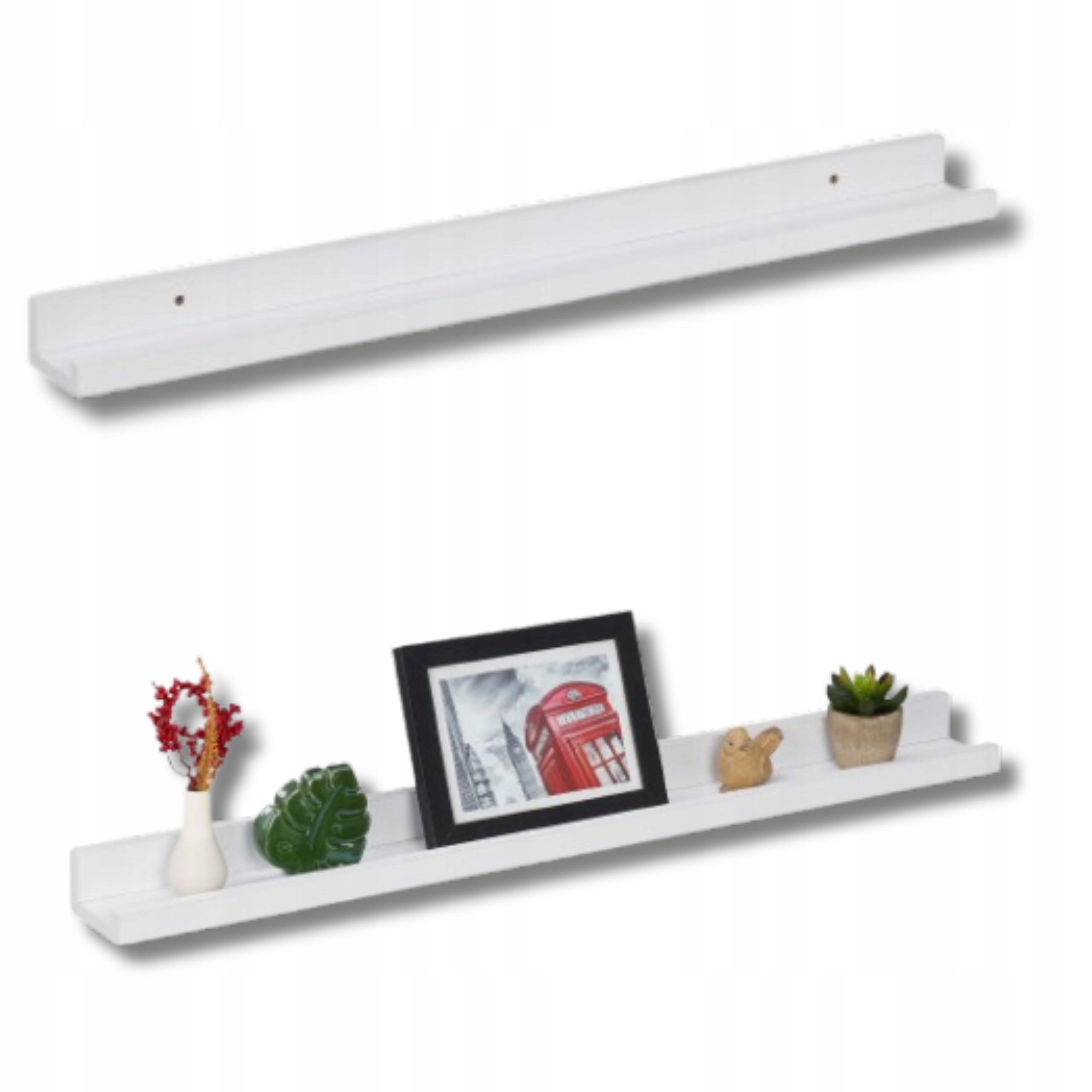 Lišta pro obrazy na zeď Polka Visící fotografie Dekorace Lišta Bílá 80