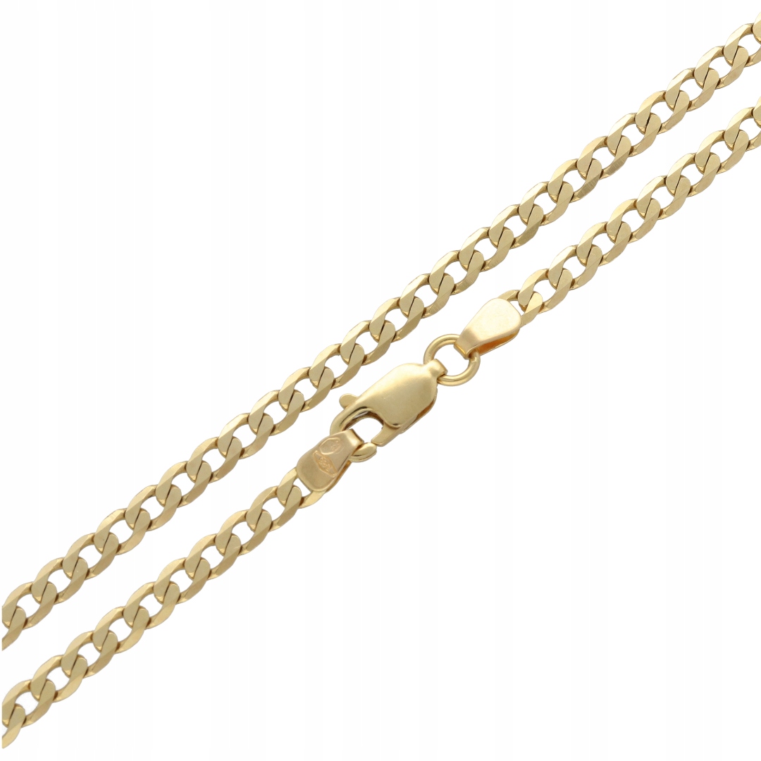 Złoty łańcuszek pancerka 55 cm 585