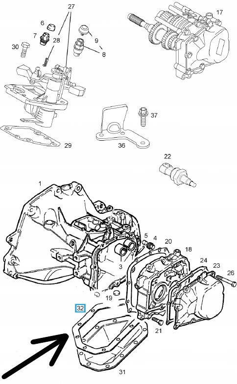 USZCZELKA MISKI SKRZYNI BIEGÓW OPEL ASTRA CORSA MERIVA ZAFIRA F13 F17 Producent części Opel OE