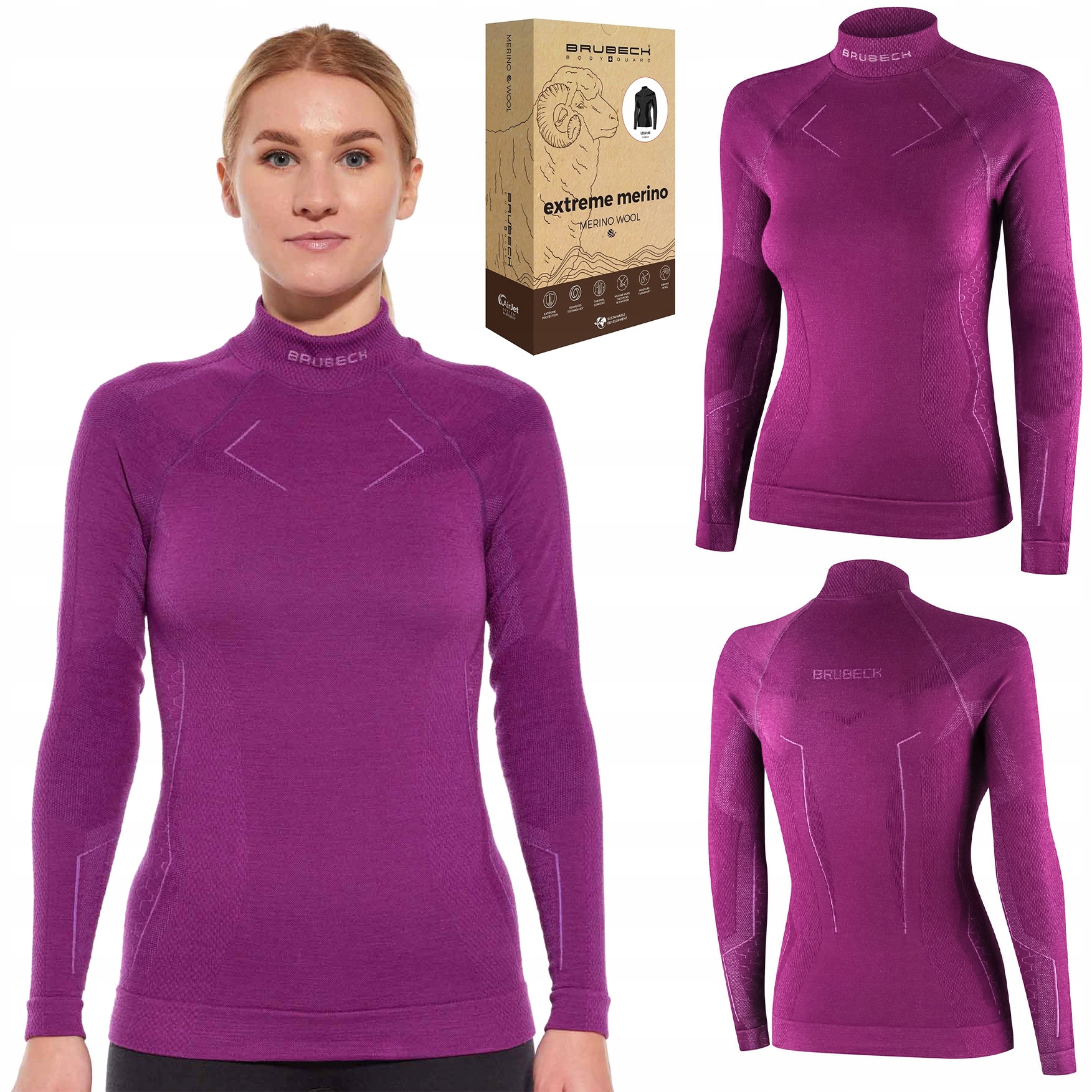 Dámská termoaktivní prodyšná vlněná Mikina Brubeck Extreme Merino velikost S