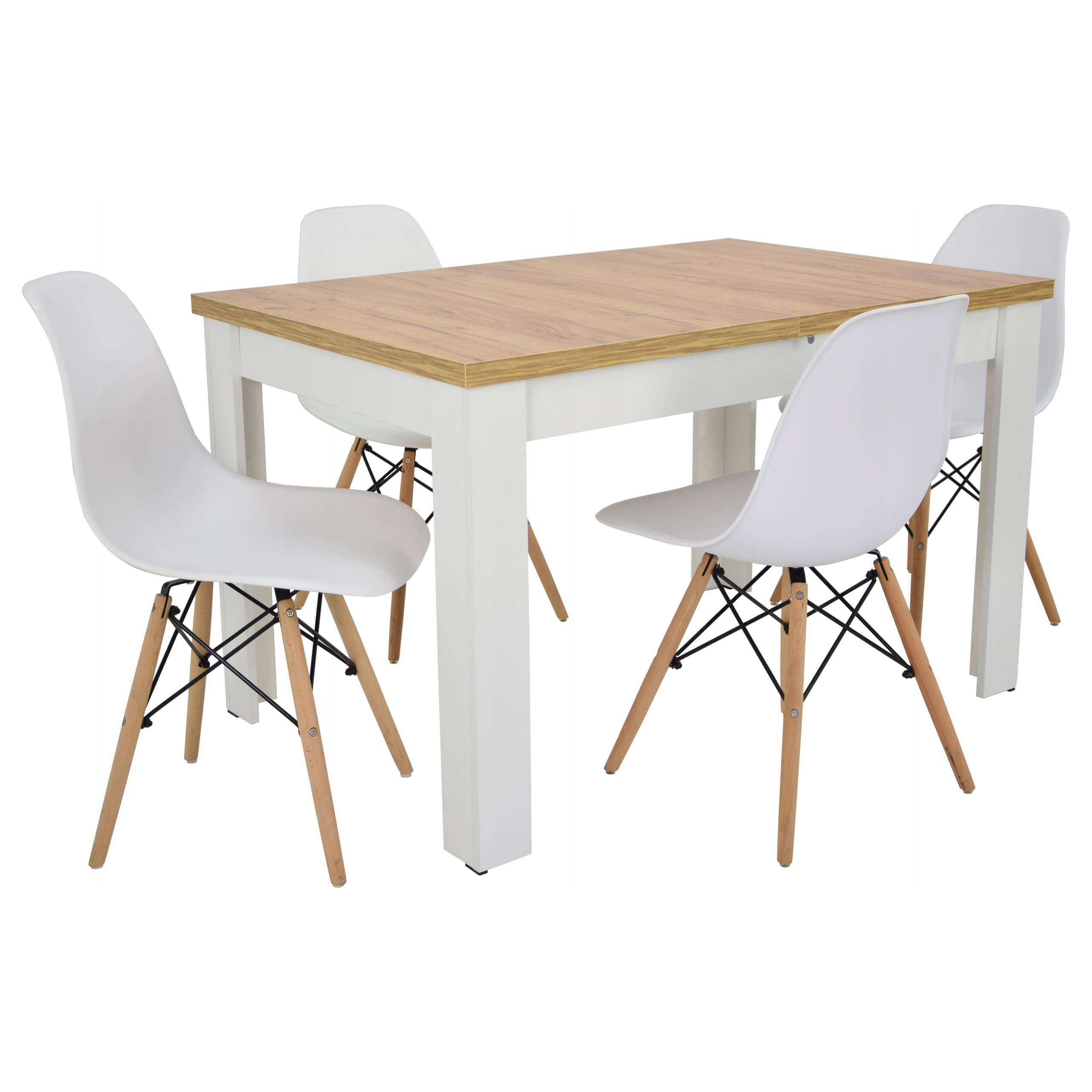 zestaw stół i 4 krzesła drewno skandynawski styl