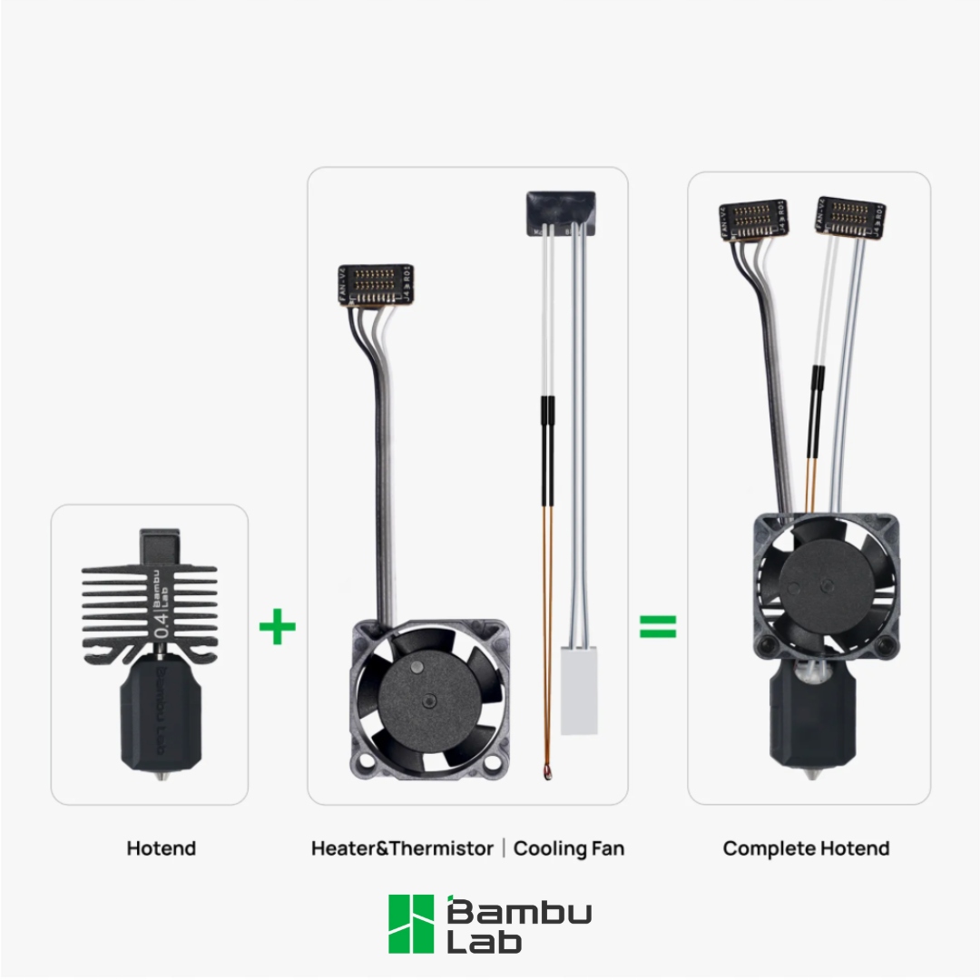Kompletny Hotend 0,4 mm Bambu Lab z serii P1 Stal hartowana (FAH001-P)