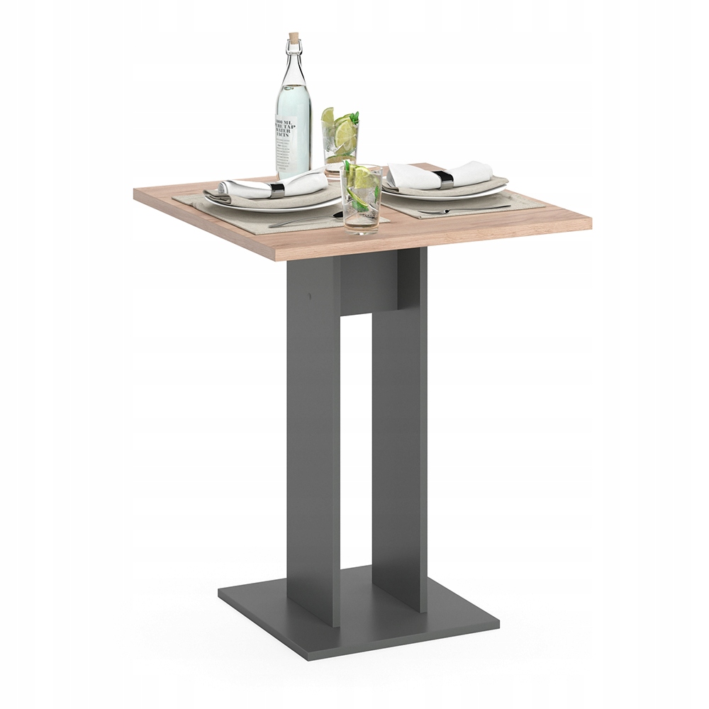 Jídelní Stůl Loft 65 X 65 X 78 CM, Antracit Zlatý Dub, Kuchyňský Stůl