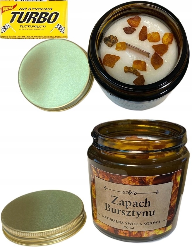 Świeczka Sojowa Zapachowa 120ml O Zapachu Zapach Bursztyn Bursztynu Świeca