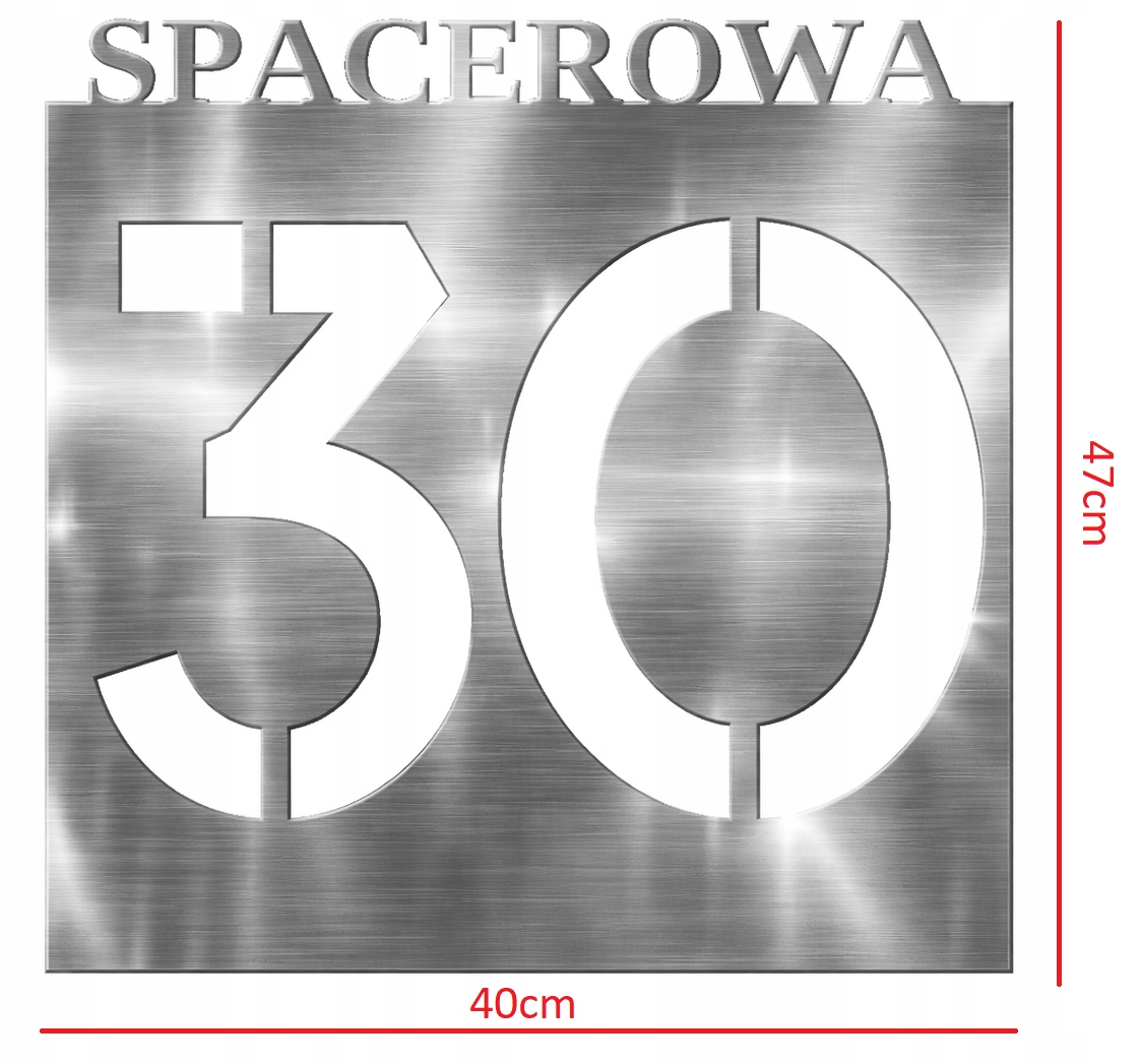 Adresní tabulka číslice nerezová ocel 40x47 cm číslo domu ulice Cnc laser